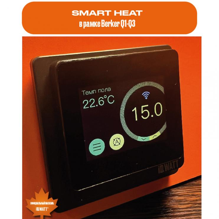 Программируемый терморегулятор с цветным сенсорным TFT дисплеем SMART HEAT Wi-Fi BLACK и голосовым управлением Алиса